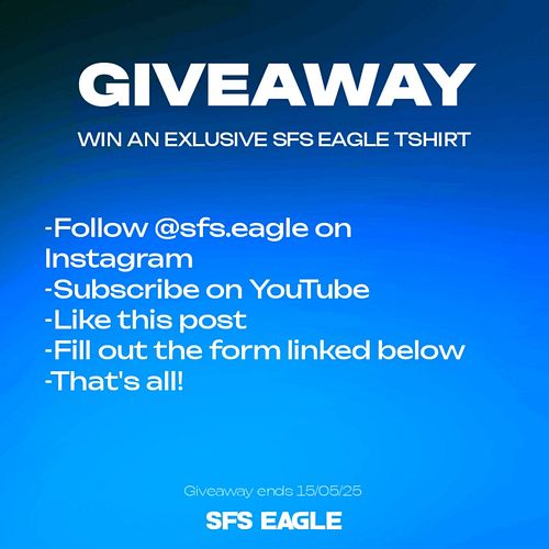 GIVEAWAY TIME!

We're giving away a FREE SFS EAGLE TSHIRT.

All you have to do is follow the steps above, and then fill out t...