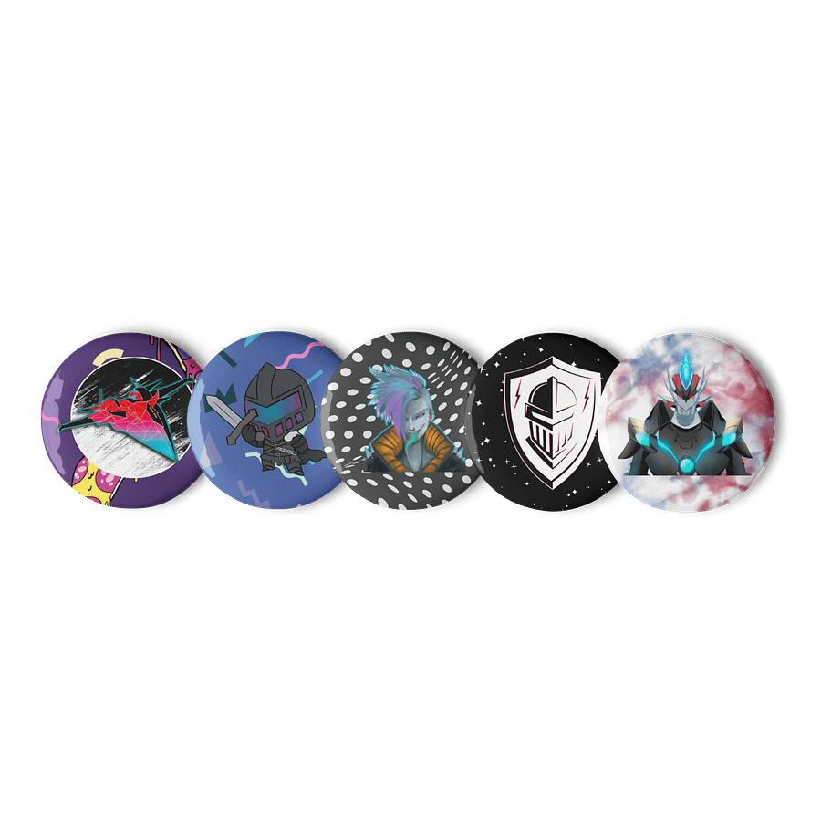 Abstract Pizza Party Pin Buttons Set product image (1)