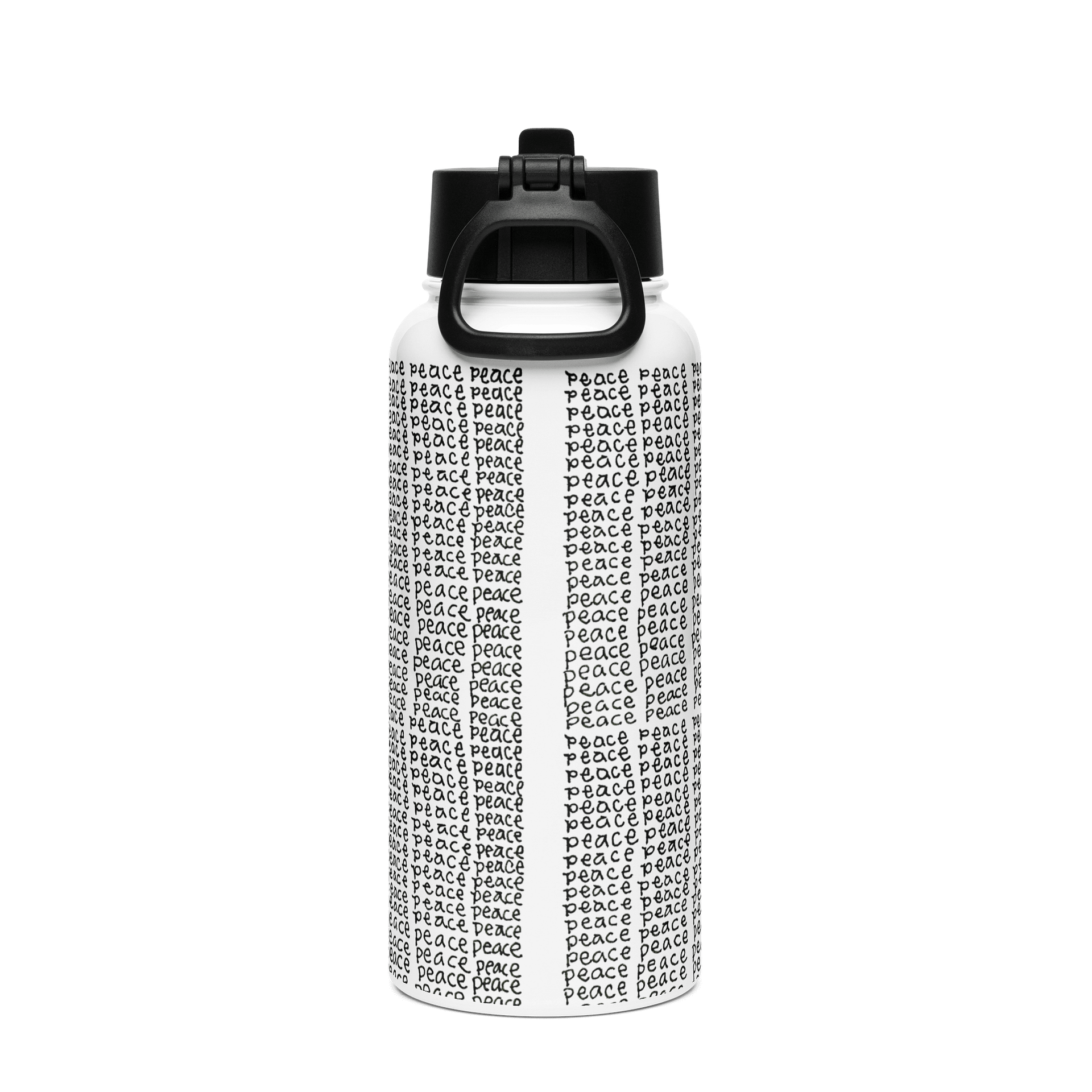 Peace 2 Stainless Steel Water Bottle with a Straw Lid in White product image (2)
