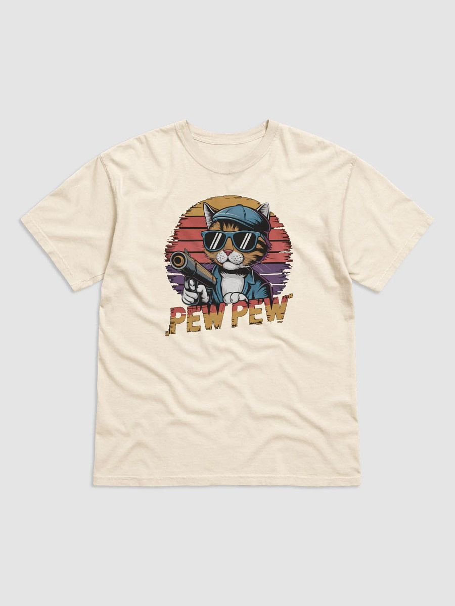 Cool Cat Sunset PEW PEW T-Shirt product image (1)