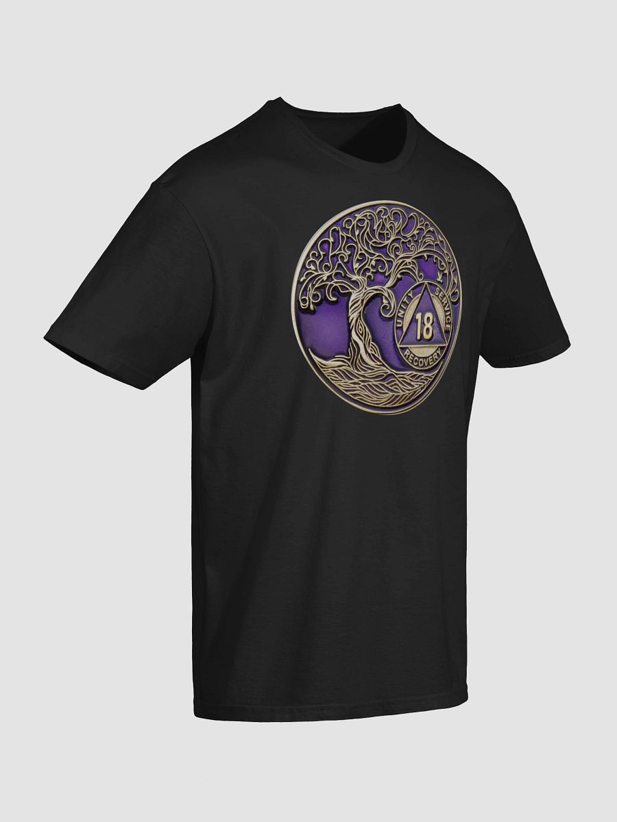Twisted Tree of Life 18th Year Sobriety Purple Medallion T-Shirt product image (6)