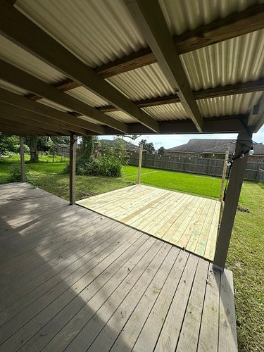 Hard work complete! I love how mine and Blairs new deck came out!