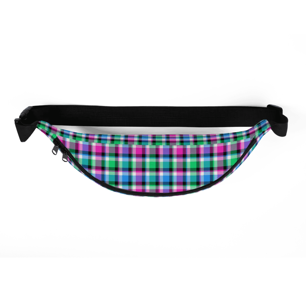 Magenta, Bright Green, and Blue Plaid Fanny Pack product image (5)