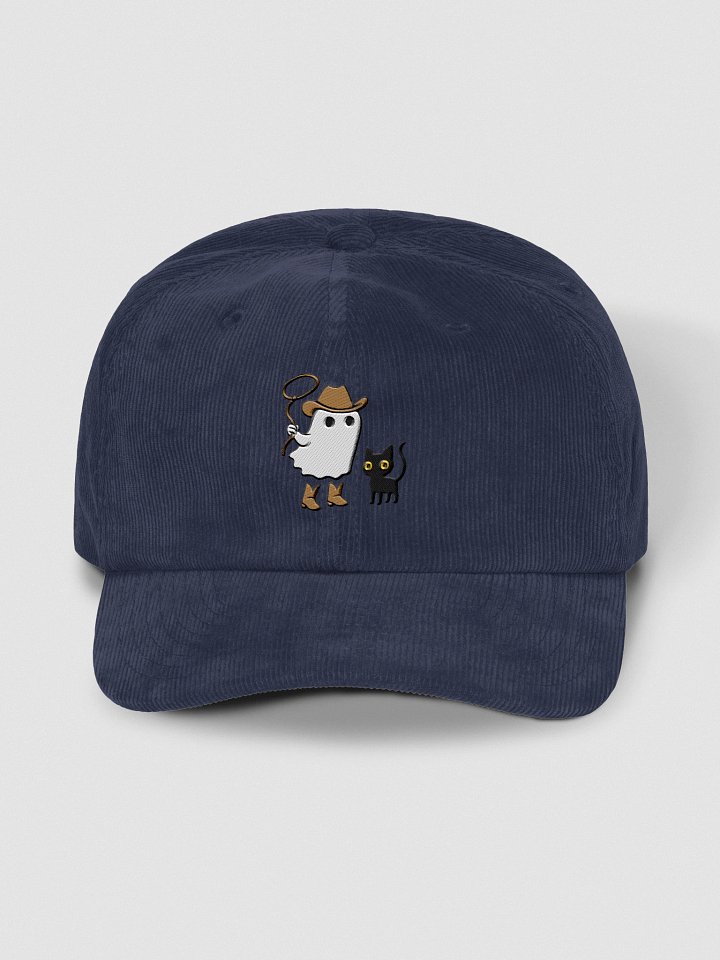 Cowboy Ghost and pet black cat Halloween Corduroy Dad Hat product image (3)