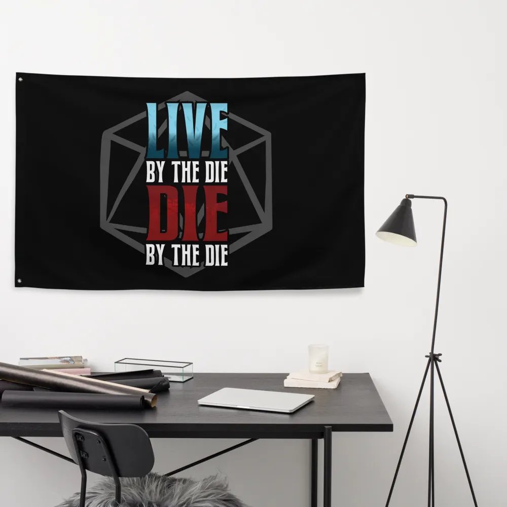 Live by the Die, Die by the Die Horizontal Flag (Black) product image (9)