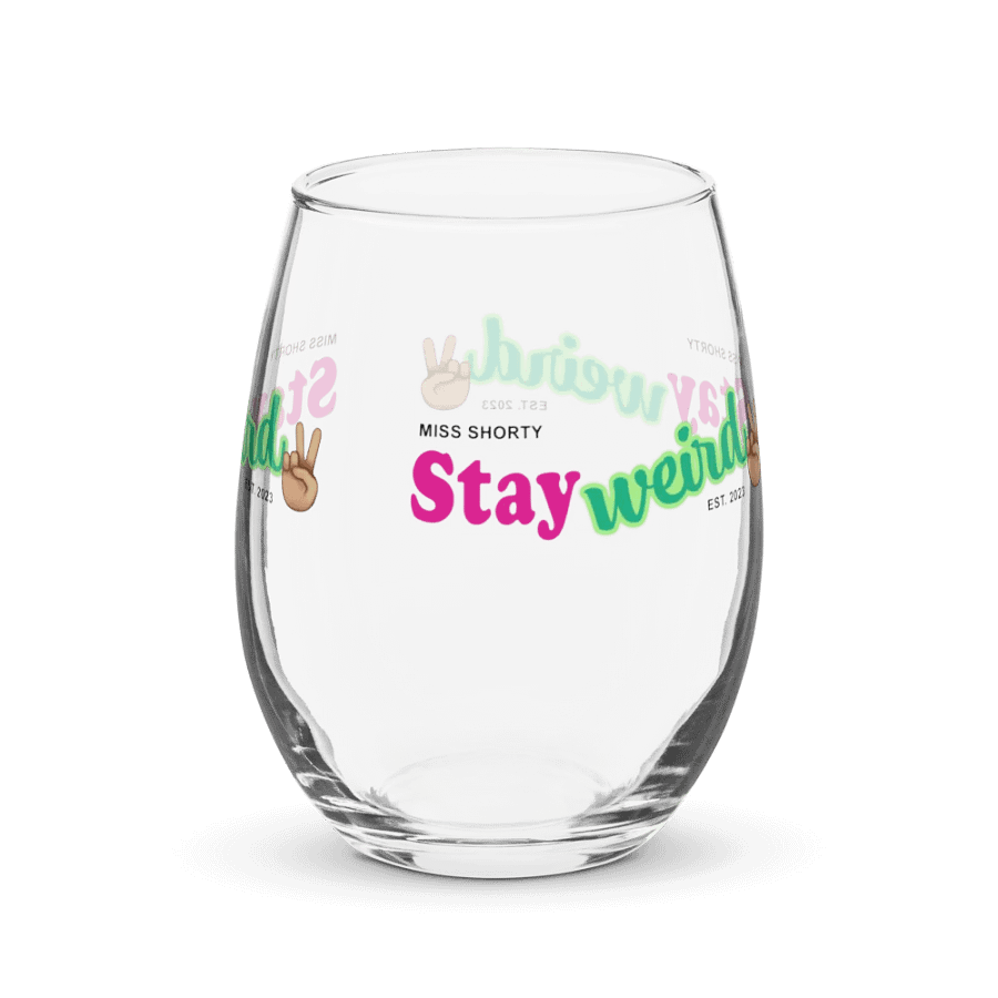 Stay Weird with a Peace Sign Wine Glass! product image (3)