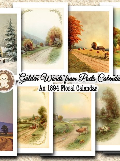 Golden Words from Poets 1894 Floral Calendar Kit Digital Download product image (5)