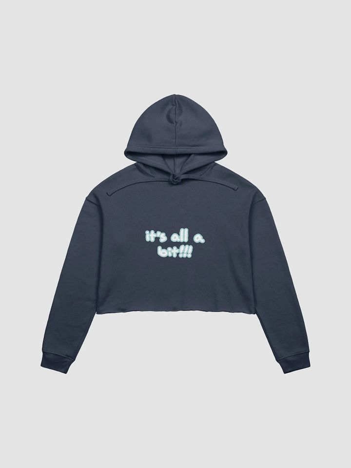 “It’s all a bit!!!” (lined design, #A8D7D8) fleece cropped hoodie product image (14)