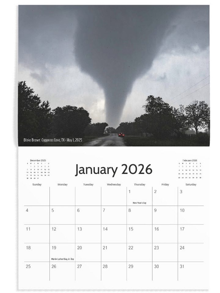 2026 Storm Calendar by Texas Storm Chasers product image (2)