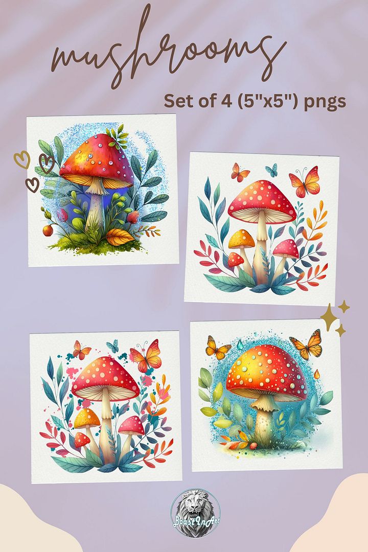 Mushroom Clipart Set product image (1)