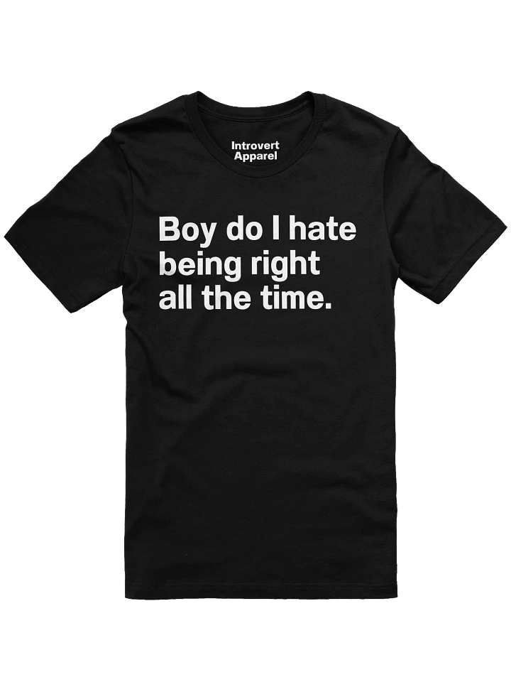 Boy do I hate being right all the time. Unisex T-Shirt product image (1)
