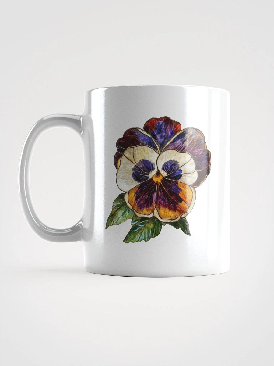 Stained Glass Pansy Paradise White Glossy Mug product image (16)
