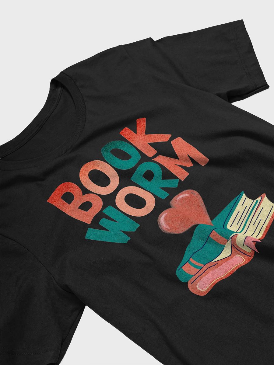 Colorful "Bookworm" Illustration with Heart and Books – Perfect for Reading Lovers product image (4)