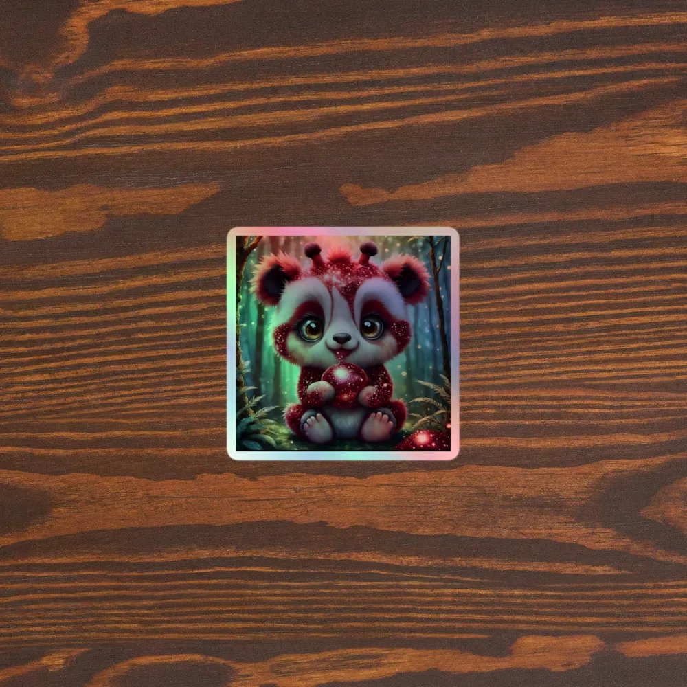 Whimsical Panda Fantasy Holographic Sticker Sheet product image (5)