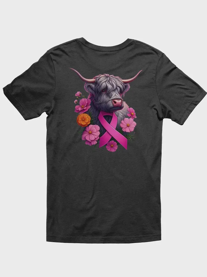 Highland Cow Floral Bliss Breast Cancer Awareness T-shirt product image (2)
