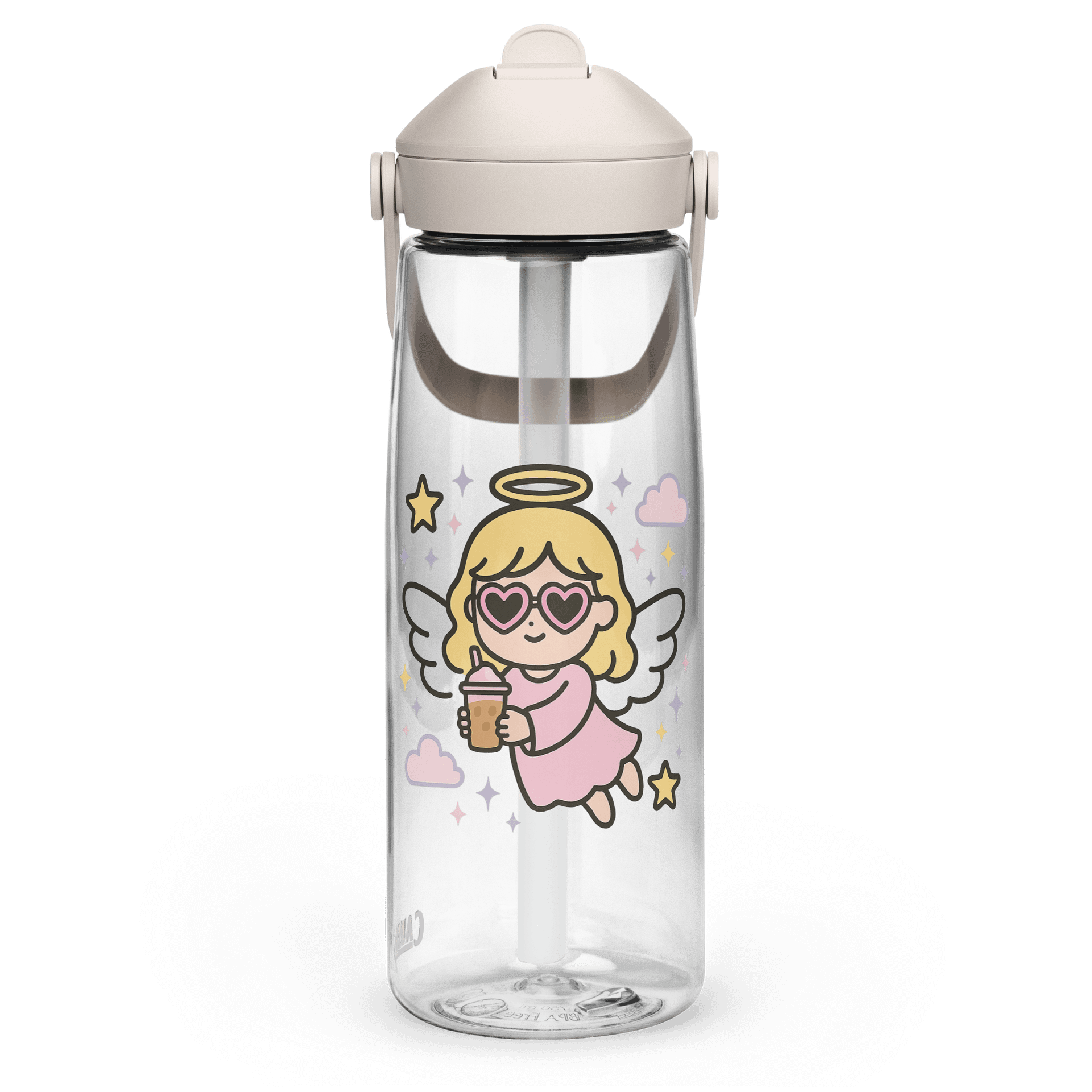 Heavenly Hydration Flip Straw Water Bottle White product image (1)