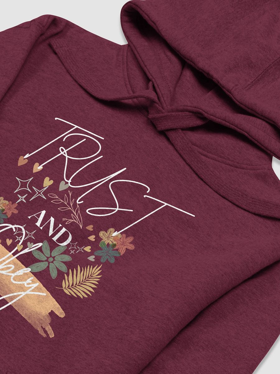 Boho Trust and Obey Hoodie – Neutral Christian Sweatshirt with Cross Back – Cozy Unisex Faith Hoodie by KKacreations product image (14)
