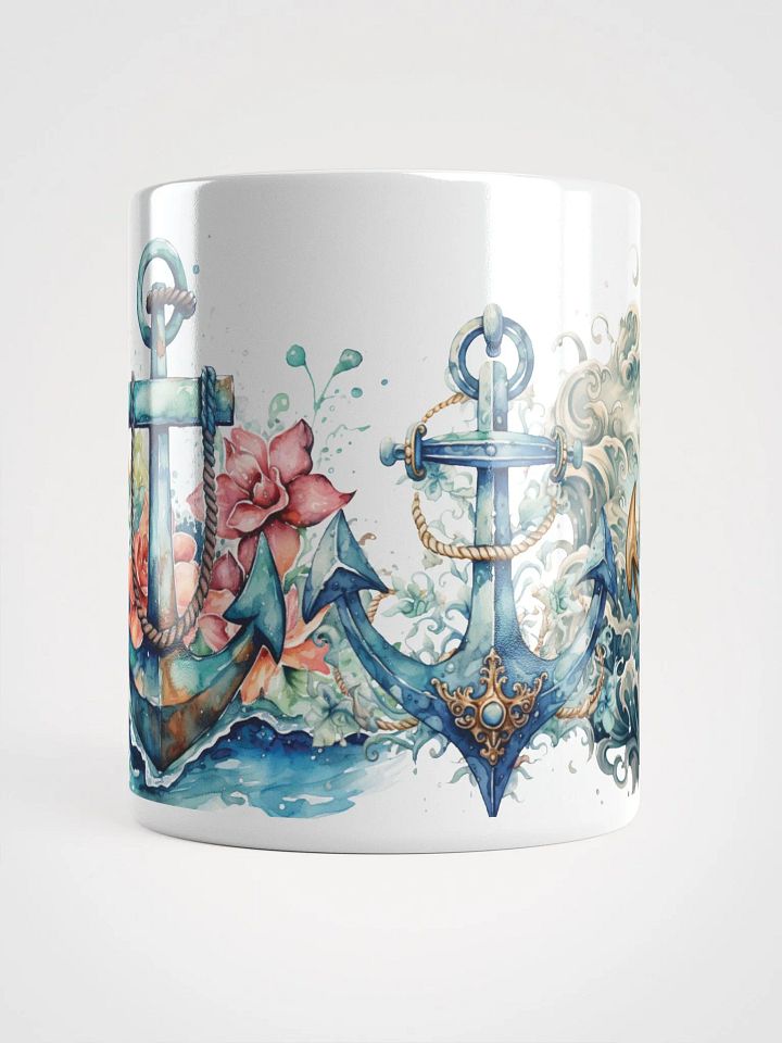 Nautical Anchors White Glossy Mug product image (2)