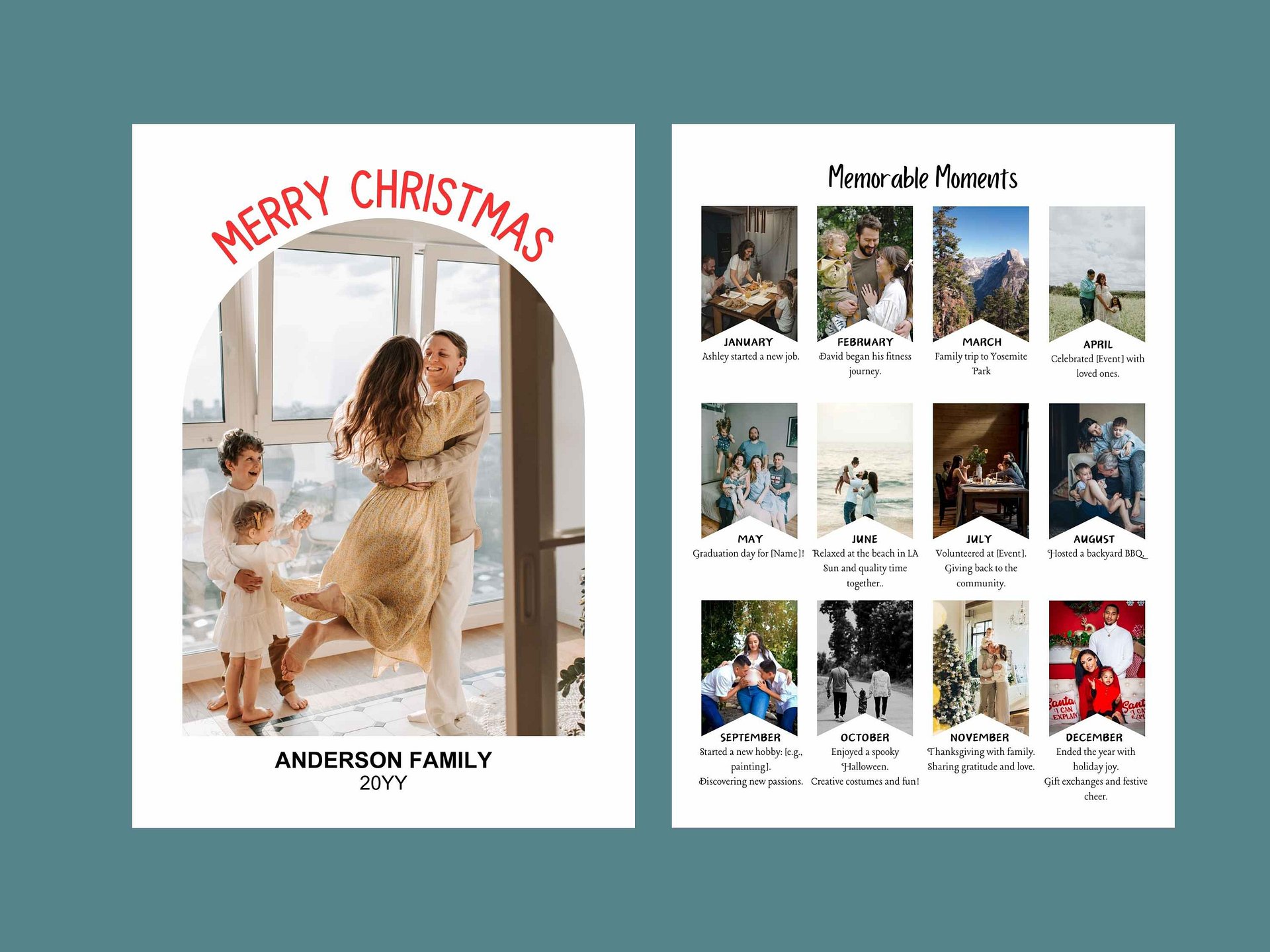 Year in Review Holiday Card Template – 12 Photo Custom Collage product image (5)