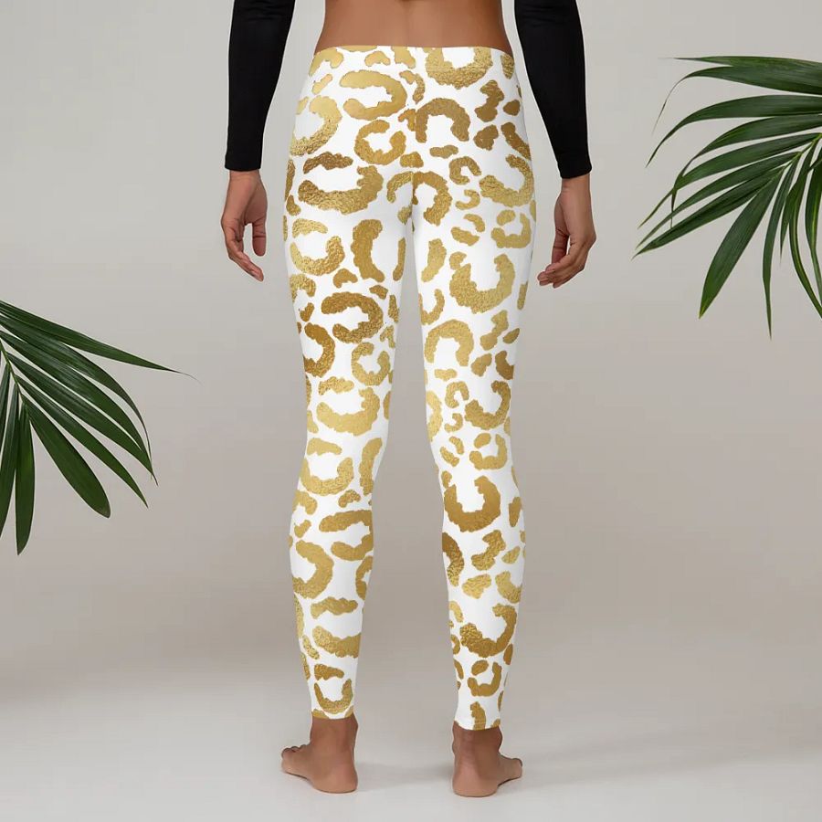 Gold Leopard Overlay Print Leggings – Luxurious, Bold & Fashion-Forward product image (4)
