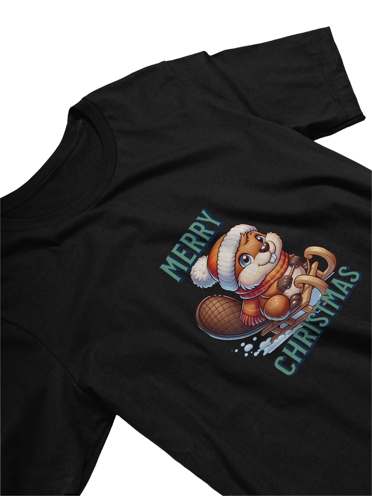 Merry Beaver Christmas T-Shirt product image (8)