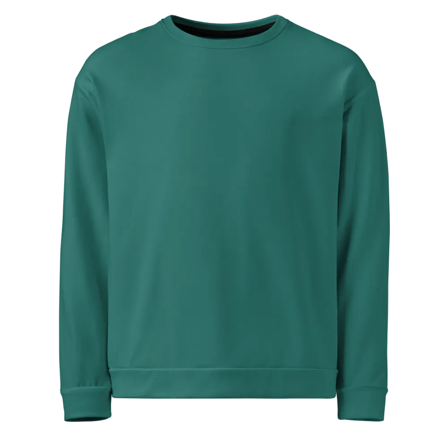 Plain Medium Teal Green True Summer Unisex Recycled Polyester Heavyweight Premium Sweatshirt by Treasure Pie product image (1)
