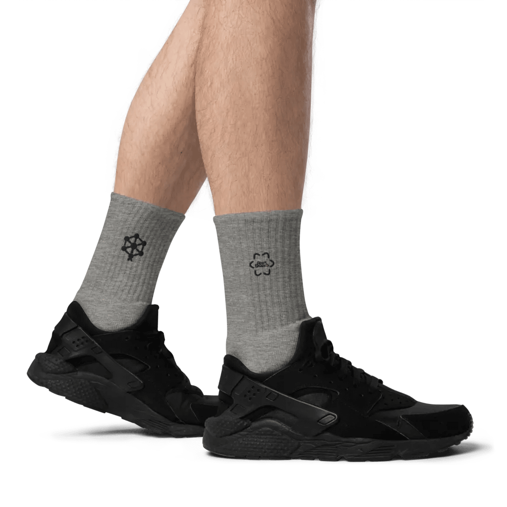 RB Embroidered Socks in Gray product image (7)