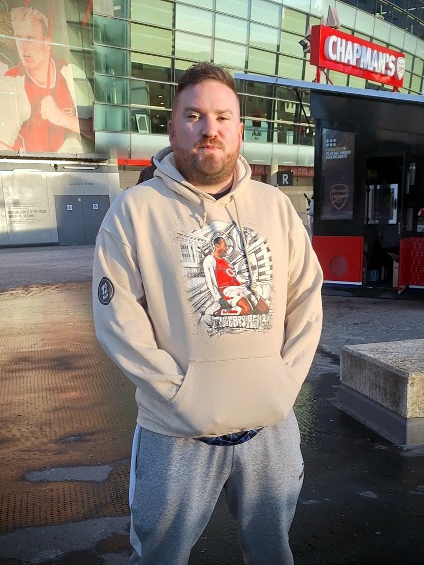 Thierry Henry Arsenal Hoodie – Front Print Football Artwork & Sleeve Logo (Podcast Exclusive) product image (2)