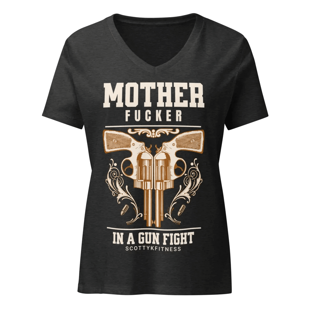 MF in a Gun Fight Women's V-Neck product image (3)