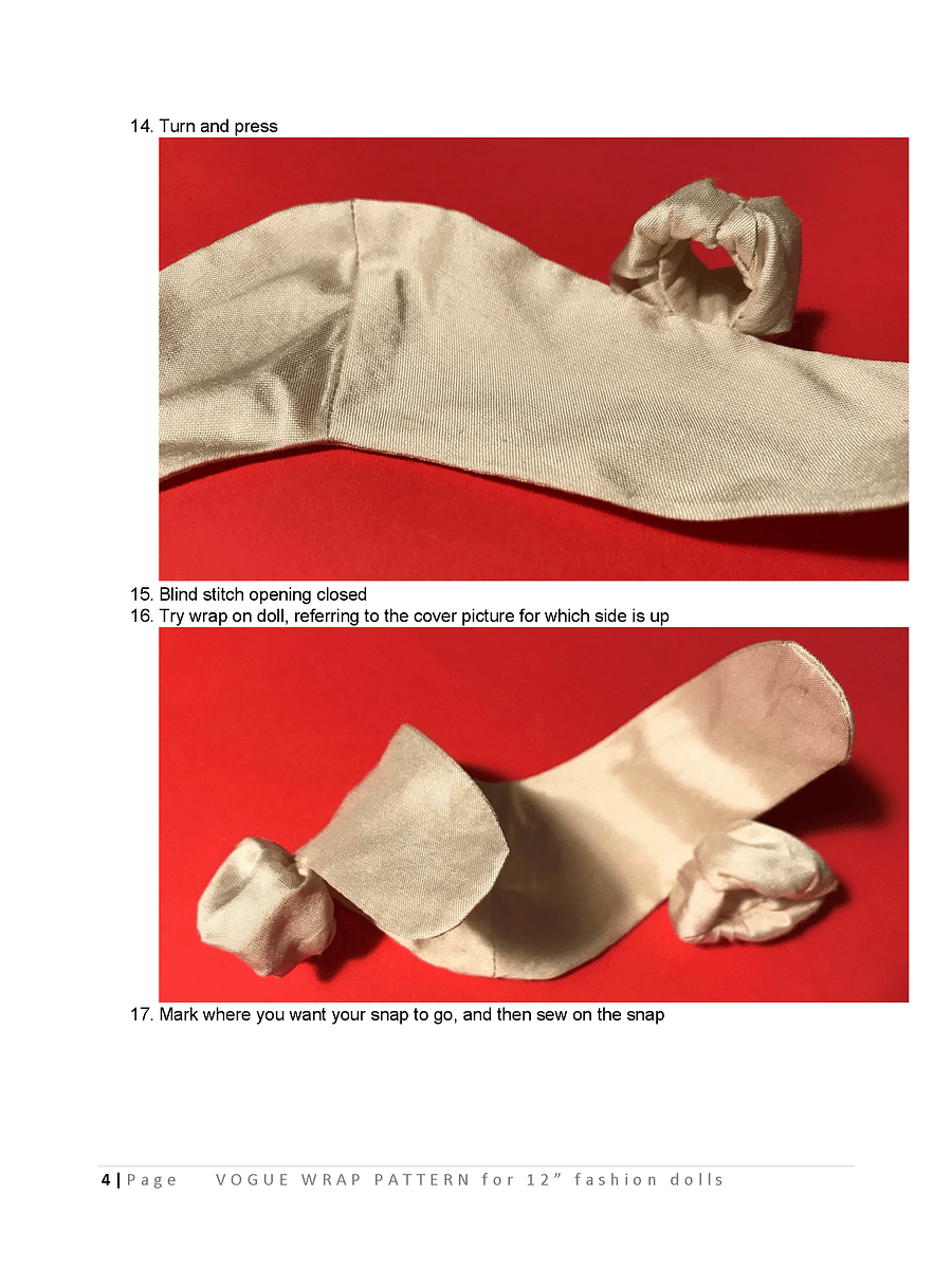 Vintage Vogue Wrap sewing pattern for 12 inch fashion dolls product image (3)