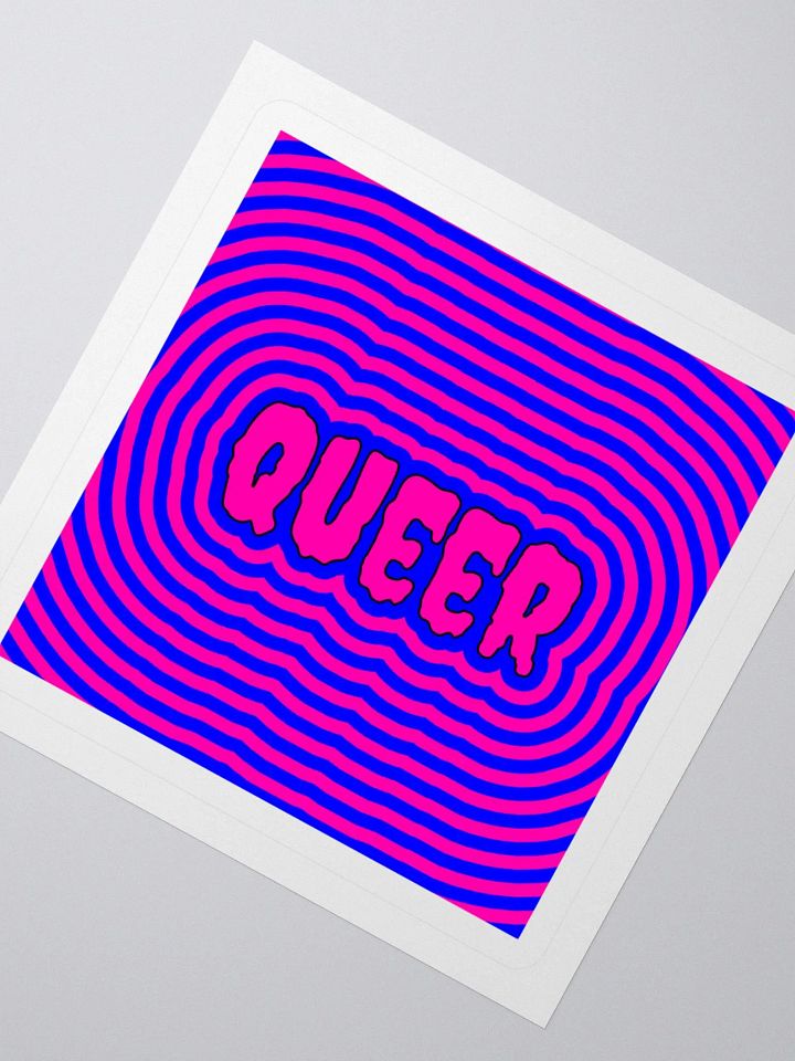 Cotton Candy Color Creepy Queer Sticker, Psychedelic Blue Pink Pride Art product image (2)