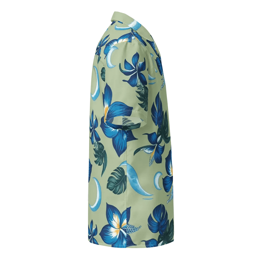 Blue Plumeria Flowers and Crecent moons Hawaiian shirt product image (4)