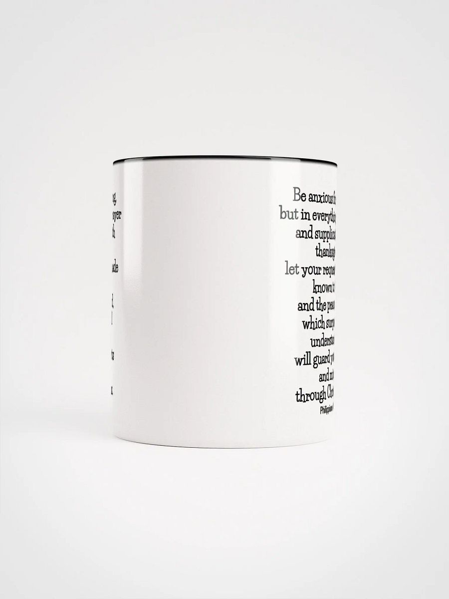 Be Anxious For Nothing But In Everything By Prayer Philippians 4:6-7 Two-Tone Mug 11/15oz product image (5)