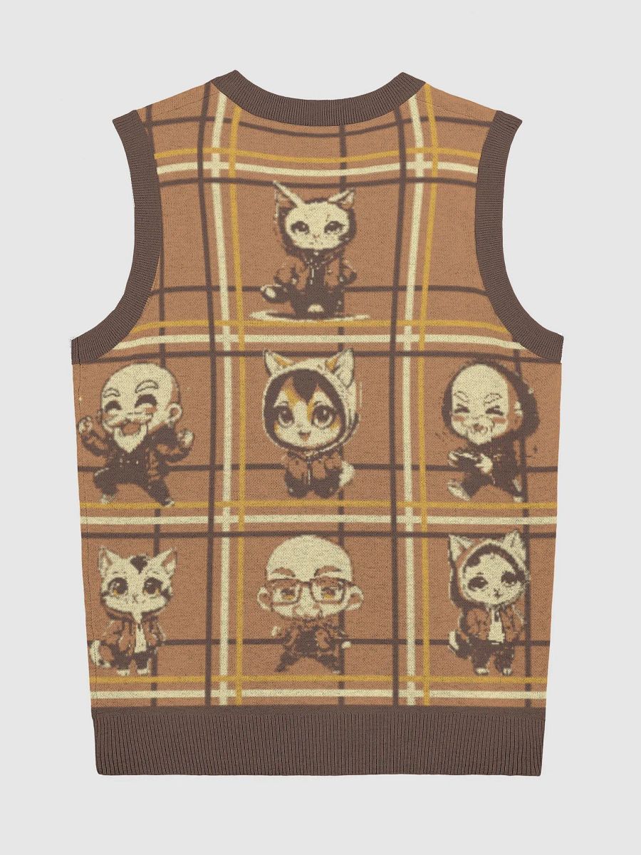 Plaid Cartoon Dream Knitted V-Neck Vest product image (8)