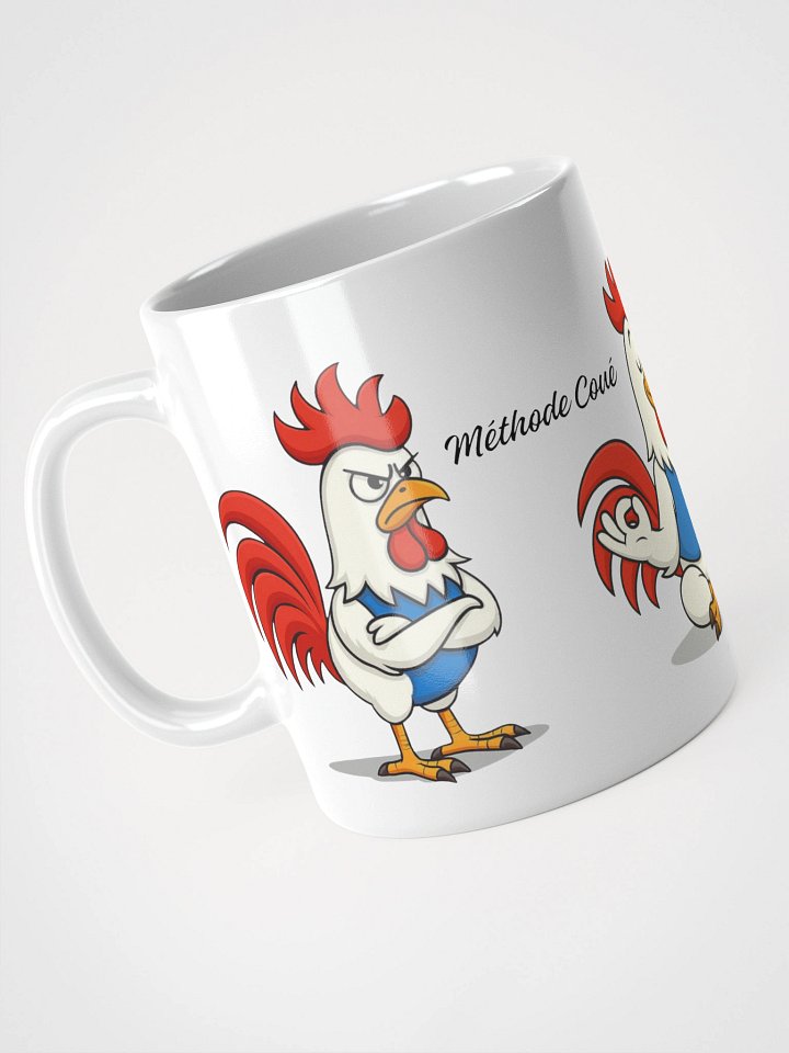 Mug Blanc, Coq Zen - Méthode Coué et Je pense donc je suis - Cadeau Humour Français Zen product image (1)