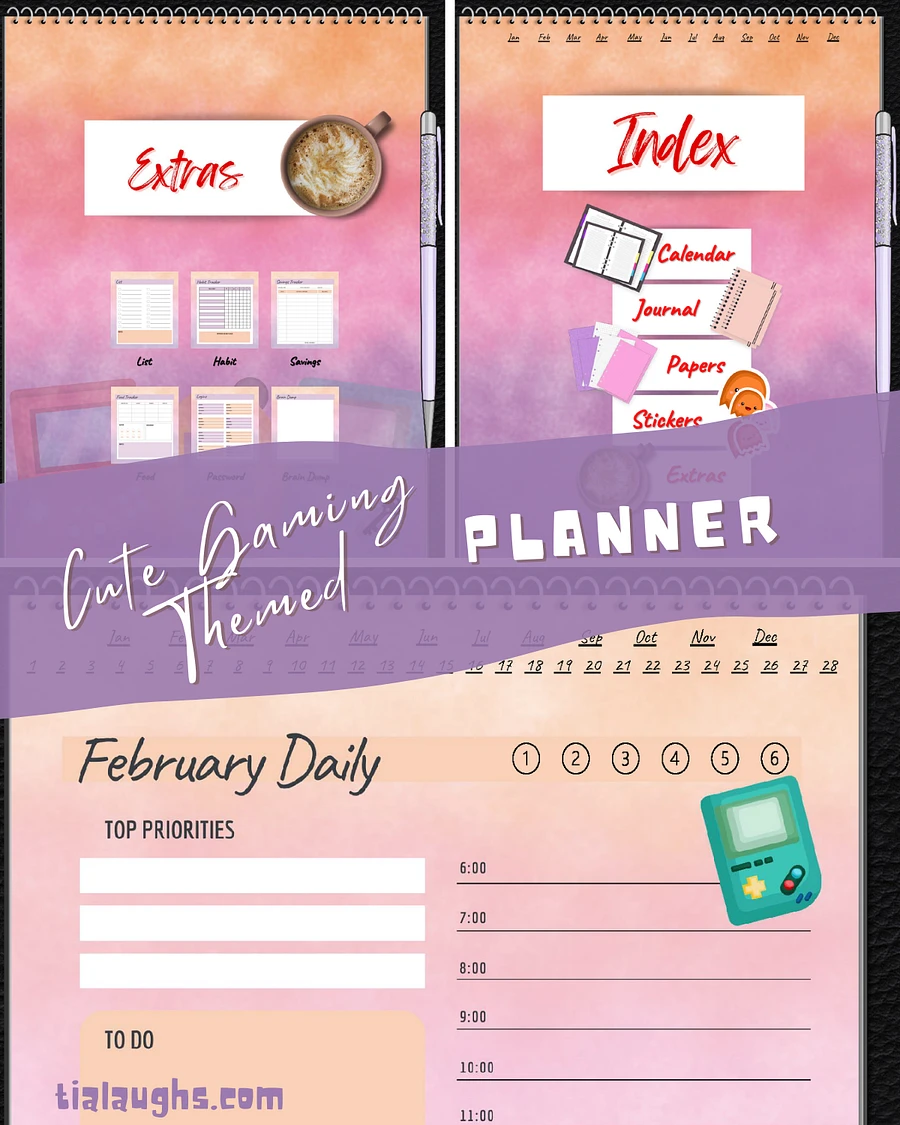Cute Gaming Themed Perpetual Planner - Digital Version - Goodnotes Compatible product image (2)
