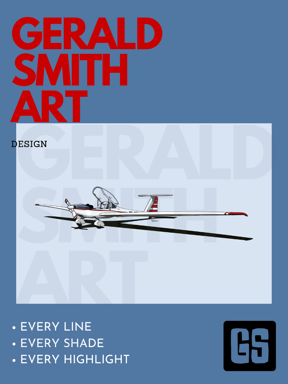 Hoffman Dimona H36 Glider Digital Printable Art Aviation Gift with Blue Background product image (4)