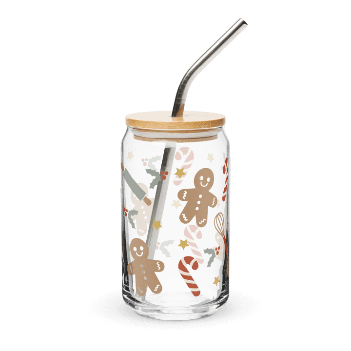 Gingerbread Man Baking Can-Shaped Glass (16oz) product image (2)