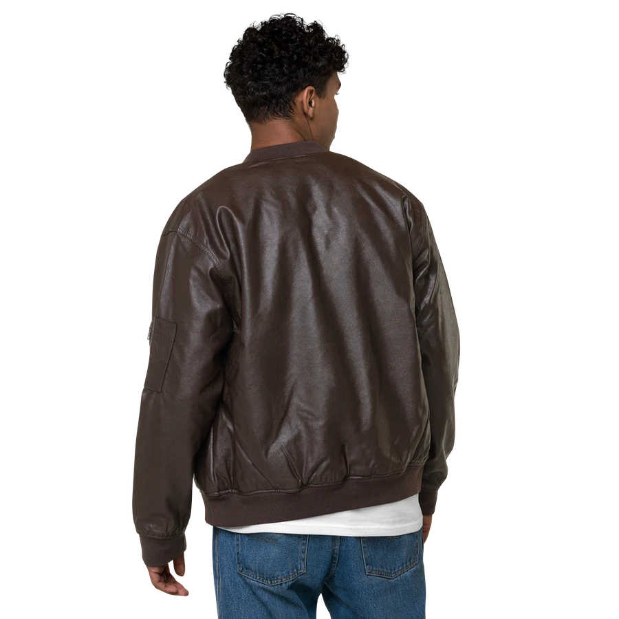 Embroidered Brown IBVL Signature Unisex Faux Bomber Jacket product image (8)