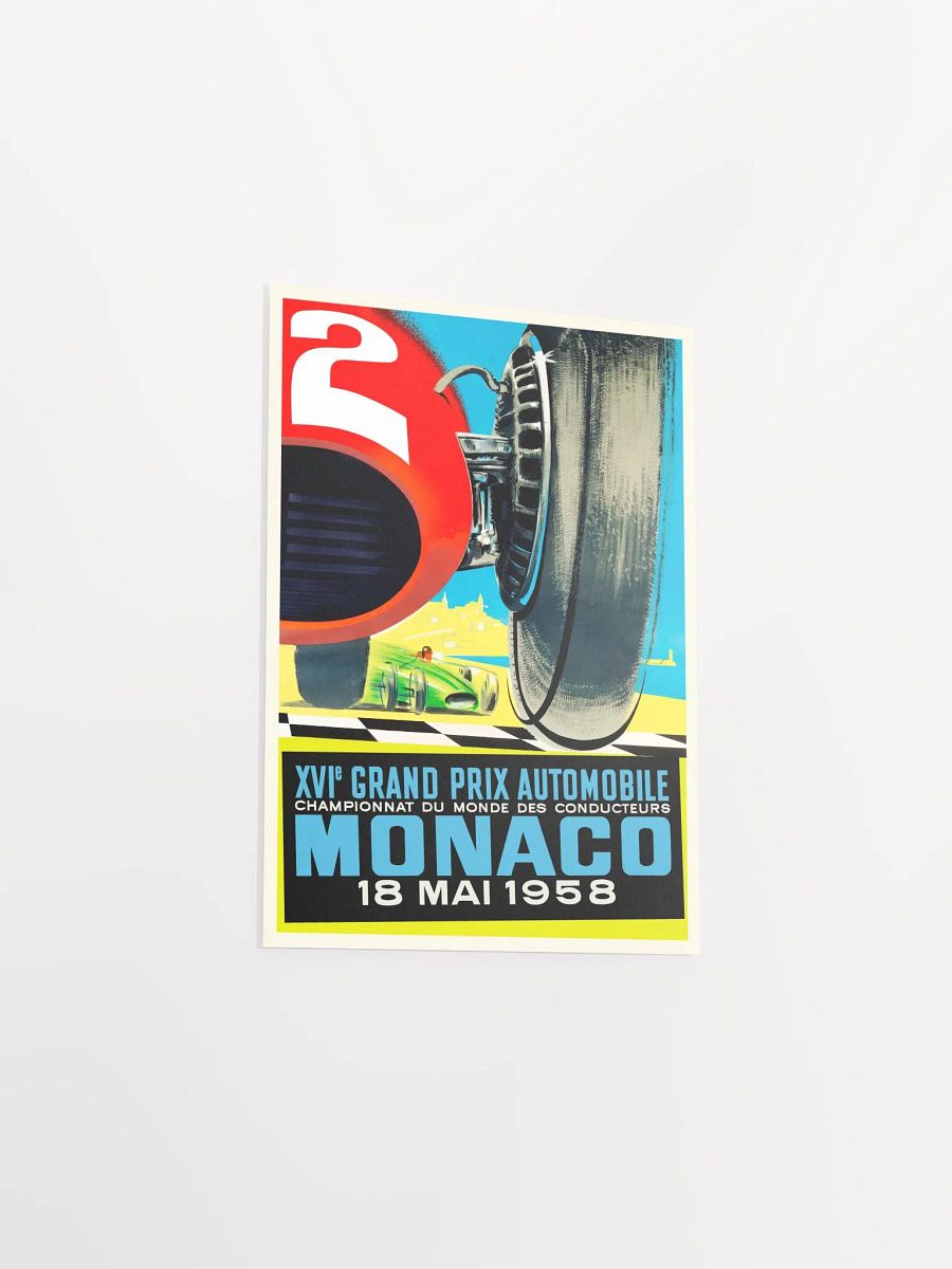 Monaco Vintage F1 Grand Prix, 1958 poster — Vintage Formula 1 poster, Monaco Grand Prix poster, retro travel poster, retro travel art product image (8)