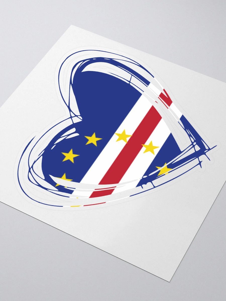 Cape Verde Heart Flag Sticker product image (9)