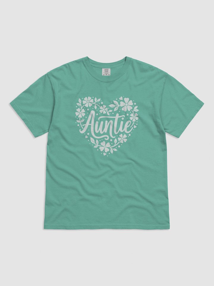 Auntie Shirt, Floral Heart Tee, Gift for Aunts, Birth Announcement, Comfort Colors product image (1)