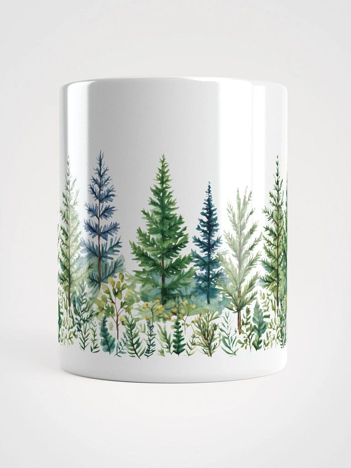 Enchanted Green Forest White Glossy Mug product image (2)