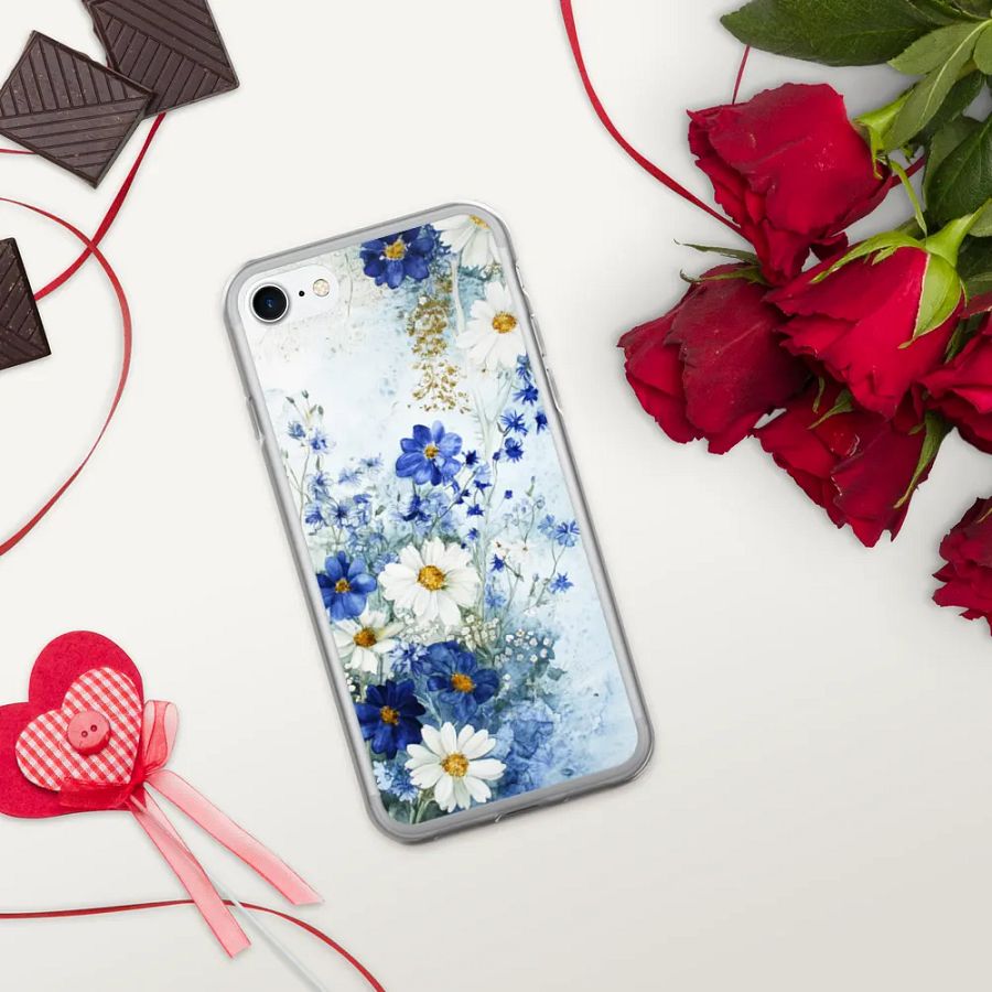 Elegant Blue Floral iPhone Case – Delicate Watercolor Design product image (336)