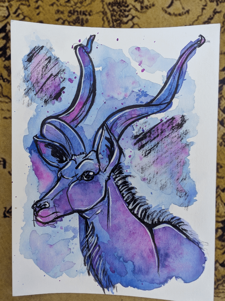 Kudu - Ink and Watercolor product image (1)