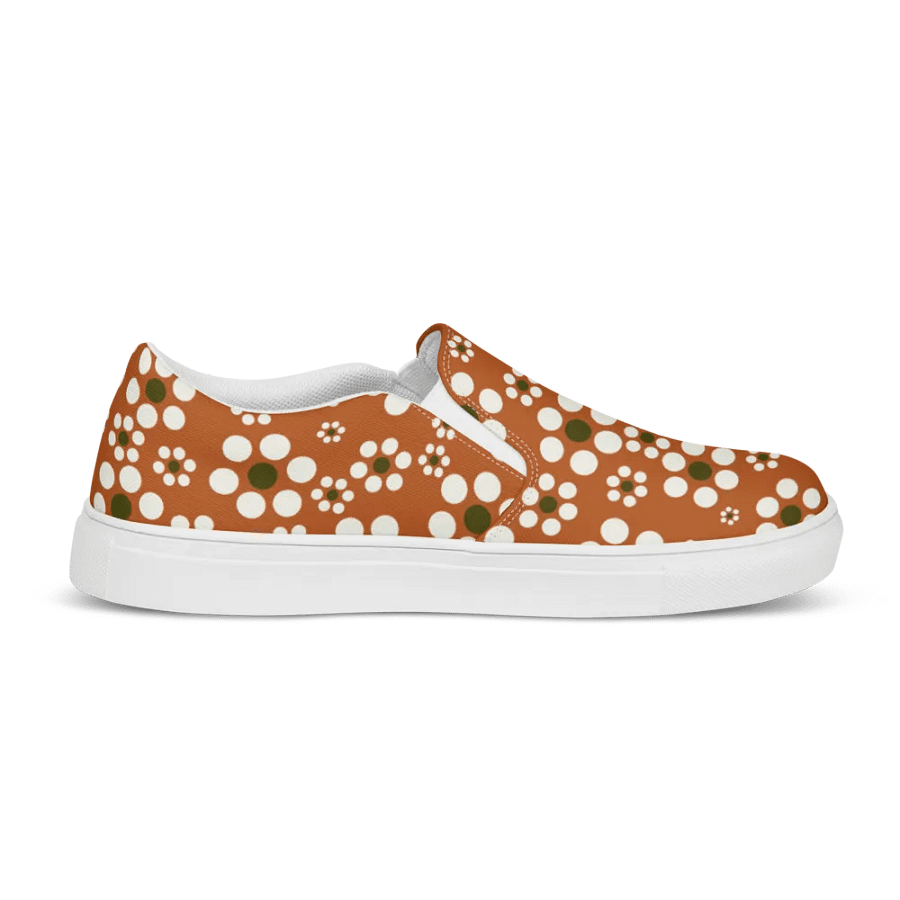 Mexican Terracotta floral Women's Canvas Slip-Ons product image (11)