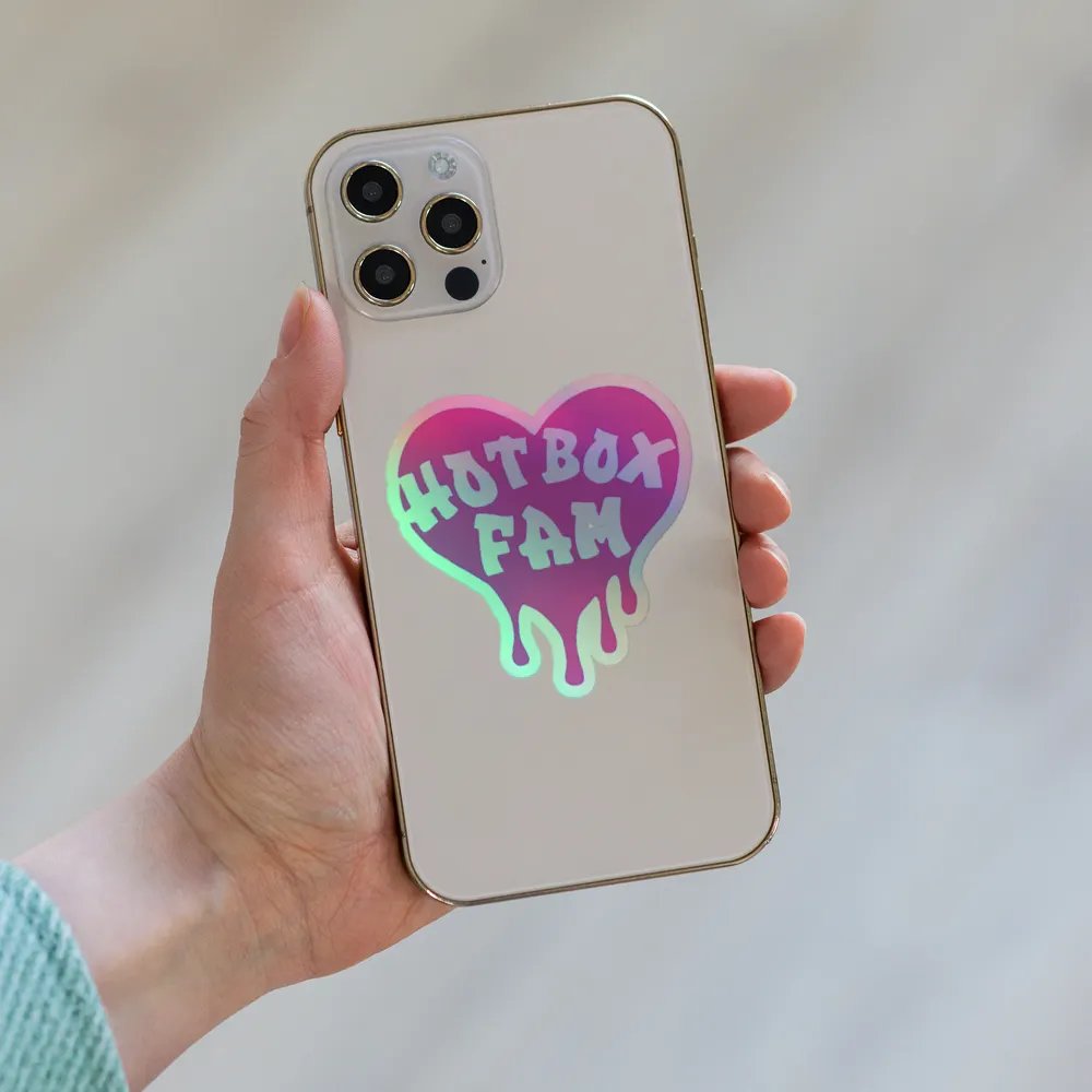 HOT BOX FAM TRANSPARENT BUBBLE GUM PINK LOGO STICKER product image (8)