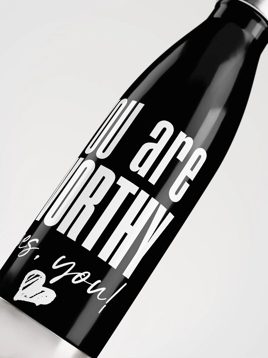 You are Worthy Stainless Steel Bottle - black product image (5)