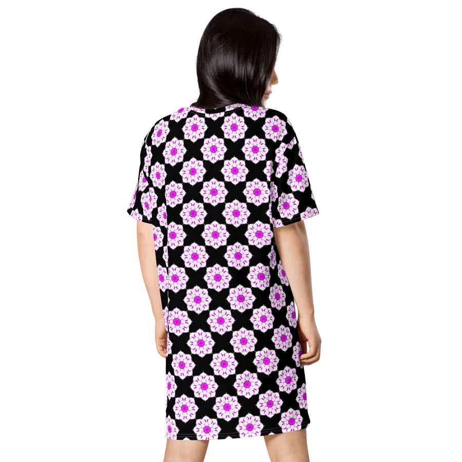 Abstract Repeating Pink Flowers T Shirt Dress product image (4)