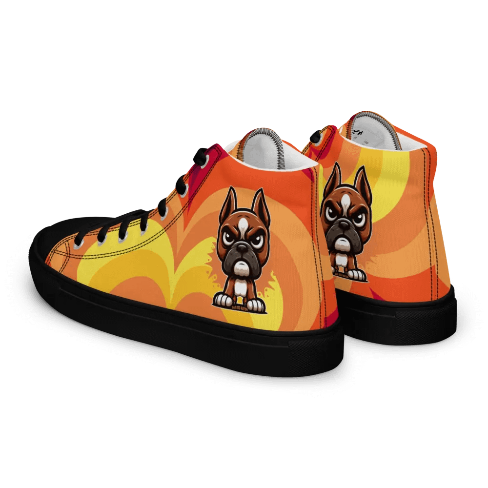 Boxer Angry Pup - Women's High Top Canvas Shoe product image (3)